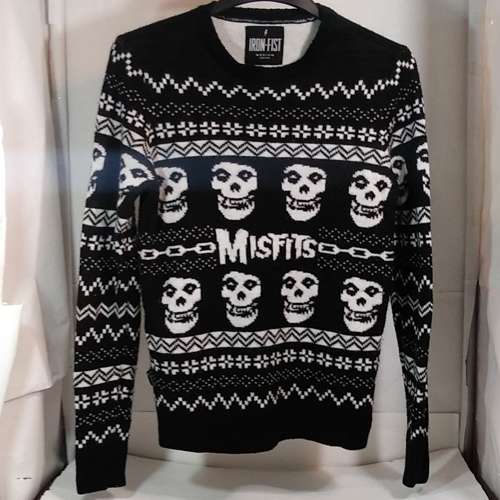 Iron Fist Medium Misfits Sweater Black and White